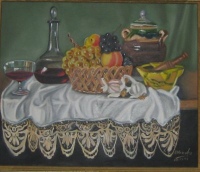 Still life about fruits and drink