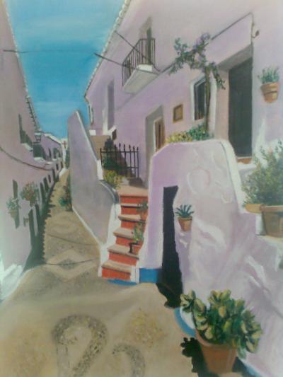 Calle estrecha de un pueblo de Andalucía